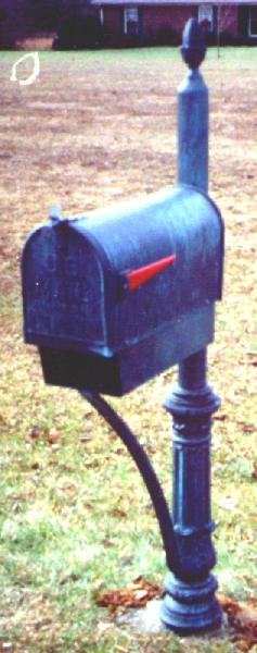 wrought iron mailbox post