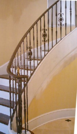 curved wrought iron stair railing
