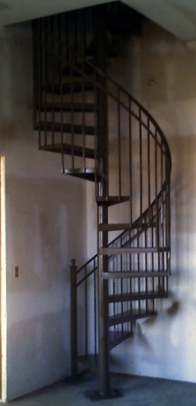 wrought iron spiral stairway