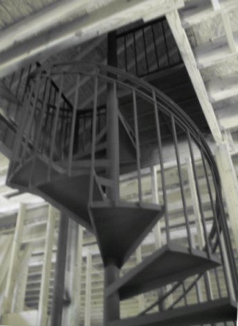 close up view of spiral staircase