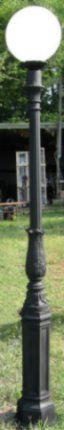 early american street lamp with round globe