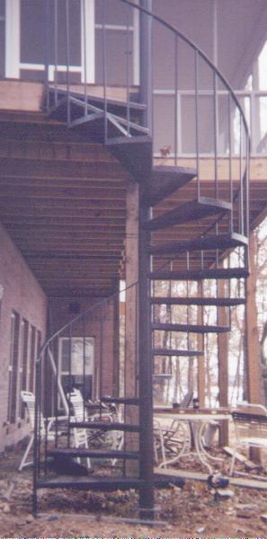 iron spiral stairway