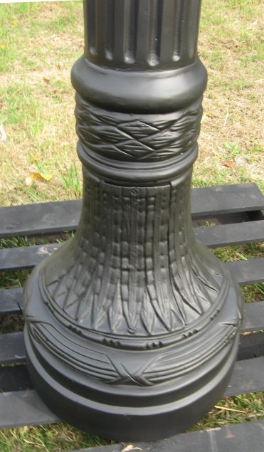 cast aluminum base for river oak street lamp detail photo